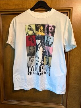 Taylor Swift White Multicolor Collage Tour Tee